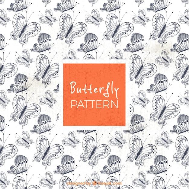 Vintage pattern of pretty butterflies