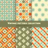 Free vector vintage patterns collection of geometric shapes