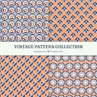 Free vector vintage patterns set of geometric shapes