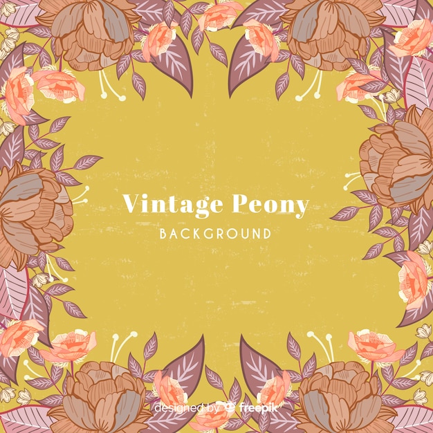 Free vector vintage peony flowers background