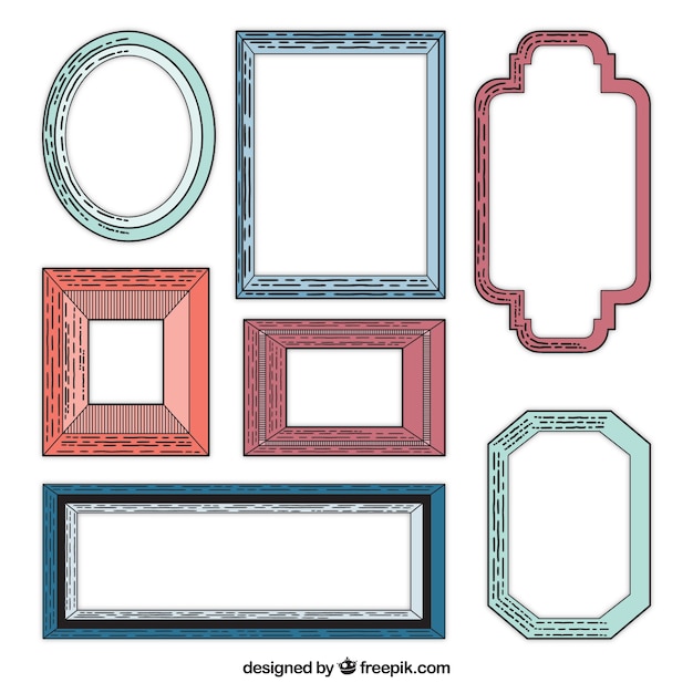 Vettore gratuito picture vintage frame collection