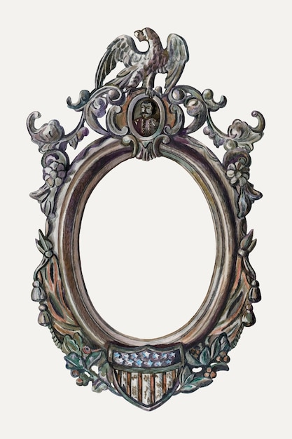 Vintage picture frame vector illustration, remixed from the artwork by Katherine Hastings