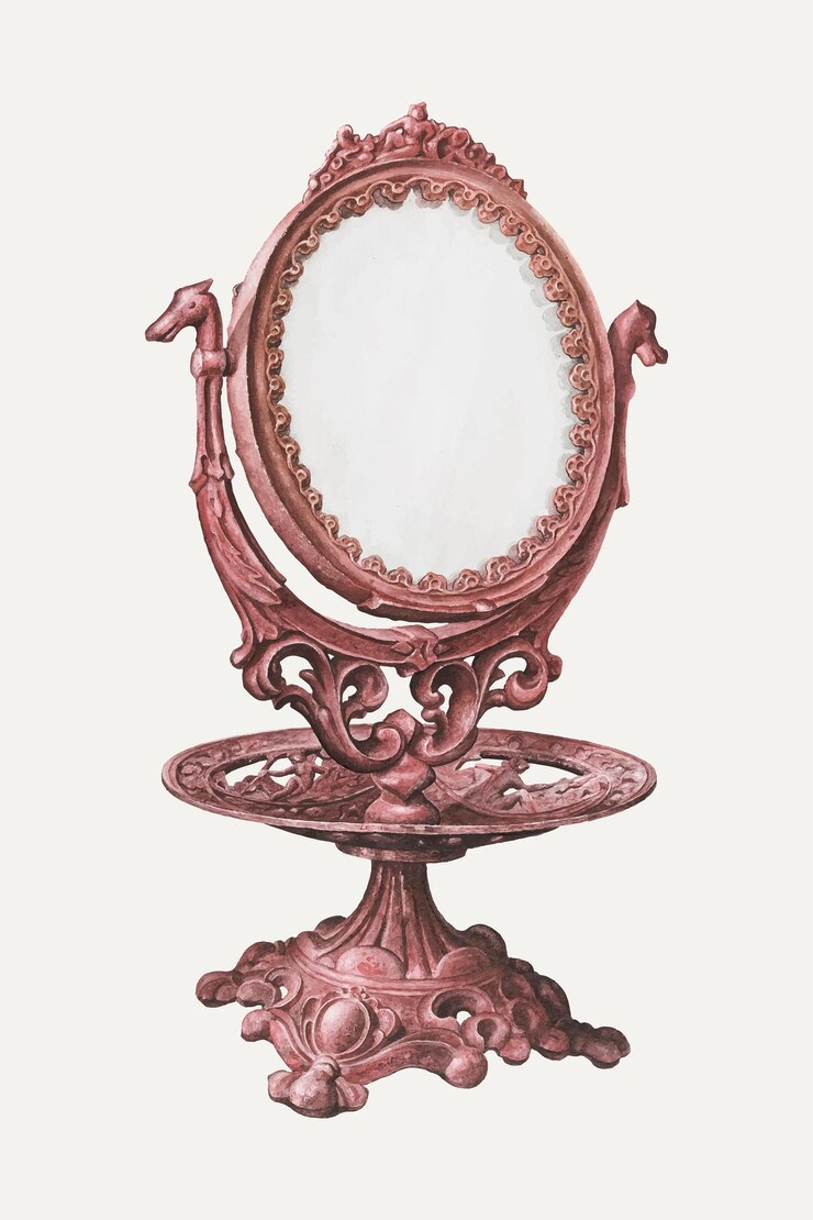 Free Vector vintage pink mirror vector illustration, remixed from the artwork by samuel o. klein