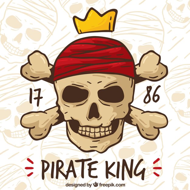 Vintage pirate skull background