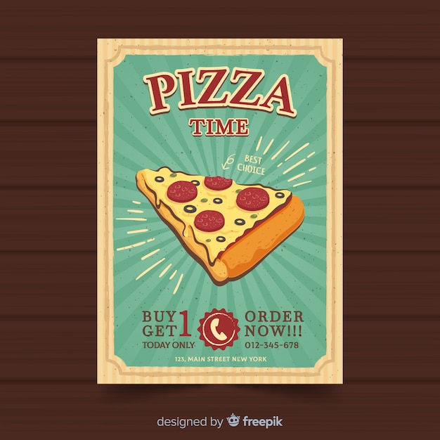 Vintage pizza brochure template