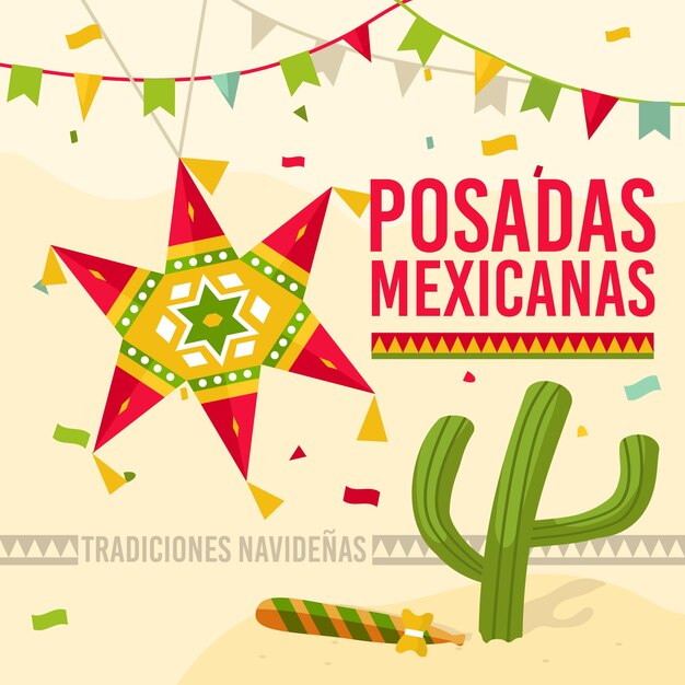 빈티지 posadas mexicanas 배경