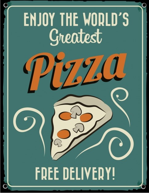 Free vector vintage poster of greatest pizza