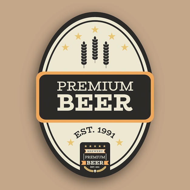 Free vector vintage premium beer brewery label