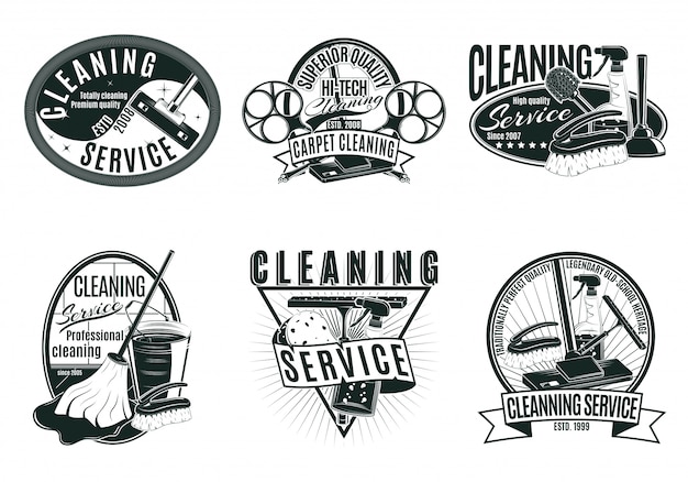 Vintage Professional Cleaning Service Labels Set