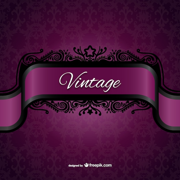 Free vector vintage purple label