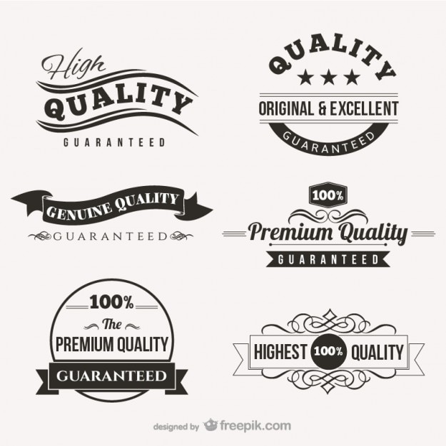 Free vector vintage quality badges