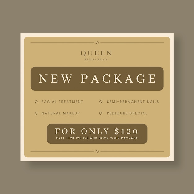 Vintage queen beauty salon social media post template
