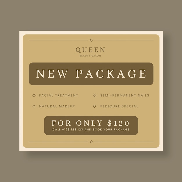 Free vector vintage queen beauty salon social media post template