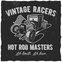 Vettore gratuito etichetta vintage racers