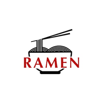 Vintage of ramen noodle food restaurant logo design