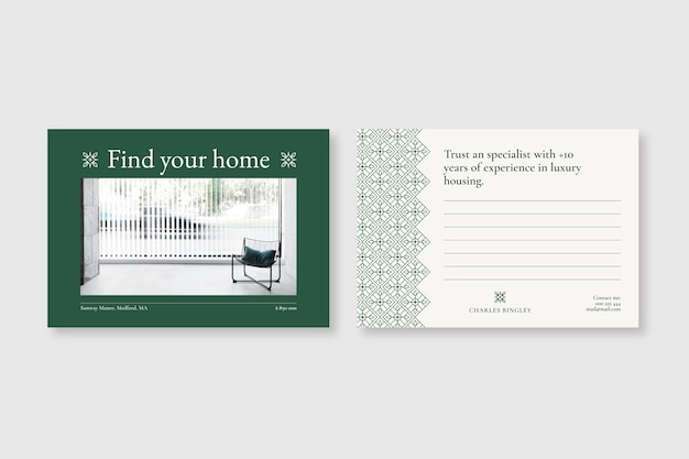 Free vector vintage real estate postcard