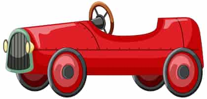 Free vector vintage red car toy on white background