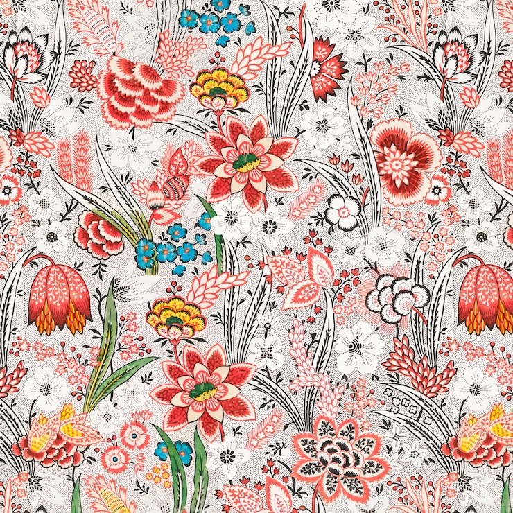 Free Vector vintage red floral pattern background