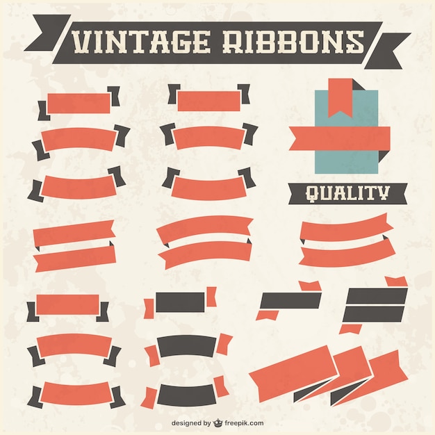 Free vector vintage red ribbons