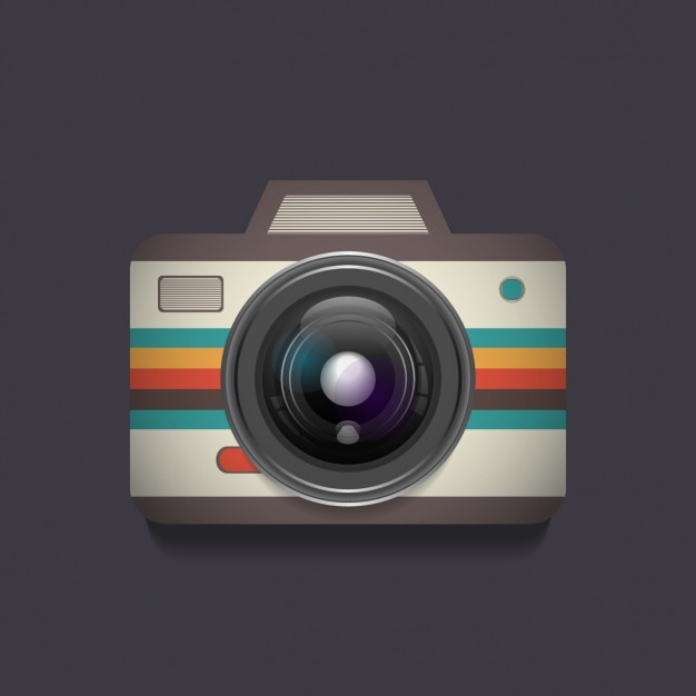 Free Vector vintage reflex camera with color stripes