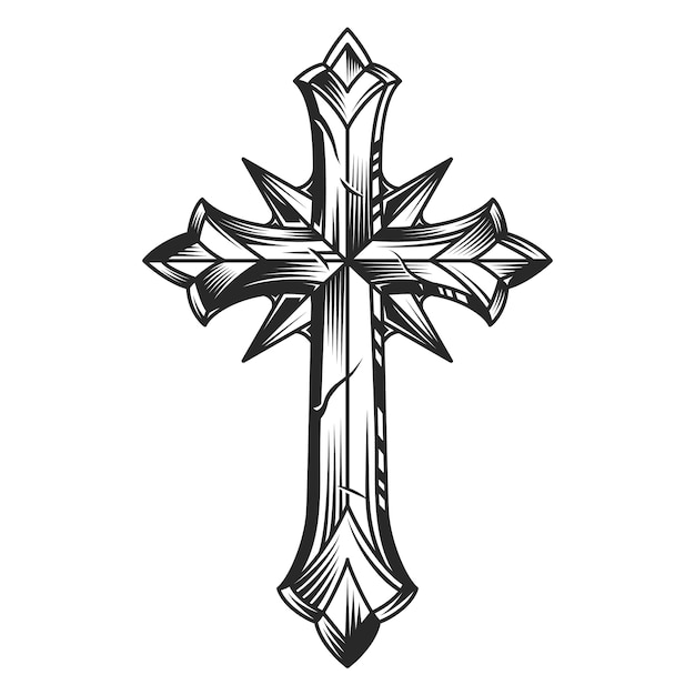 Старинный религиозный оригинальный крест шаблон