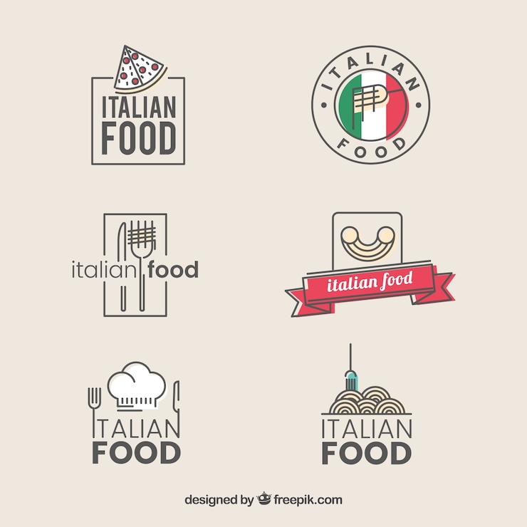 Free Vector vintage restaurant logos collection of italian