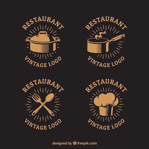 Free Vintage Restaurant Logos With Classic Style Svg Dxf Eps Png Cut File Silhouette Background