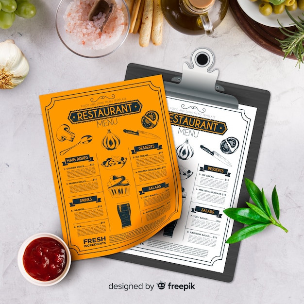 Vintage restaurant menu template