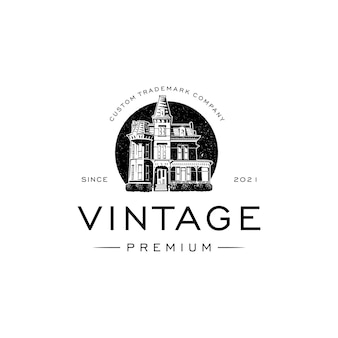Vintage retro house hipster logo designs