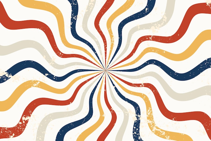 Free Vector vintage retro sunburst background with distressed texture
