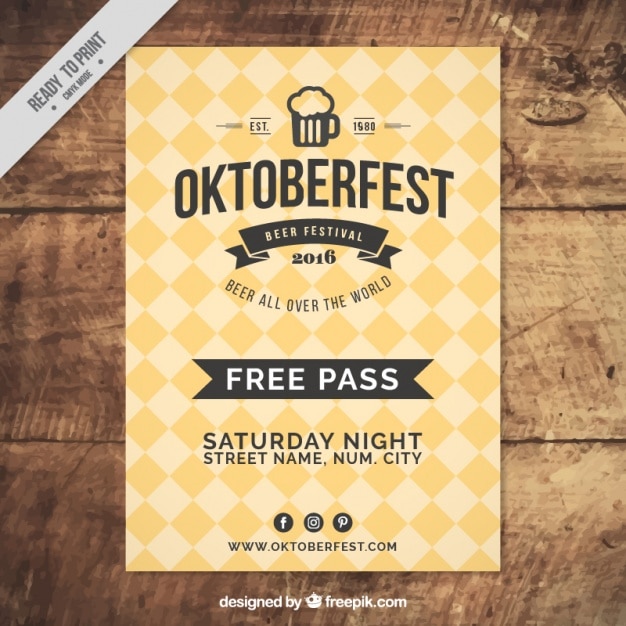  vintage rhombus poster of oktoberfest 