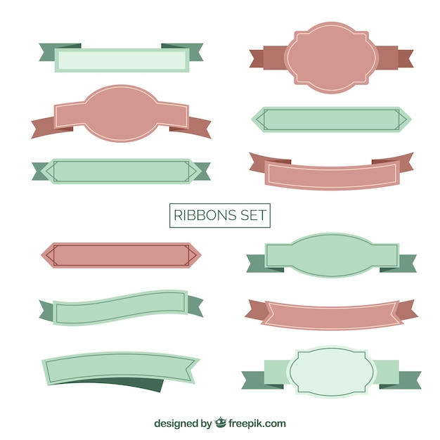 Free vector vintage ribbon collection in two colors