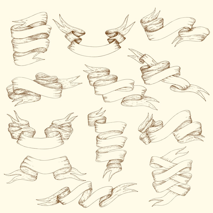 Free Vector vintage ribbon collection