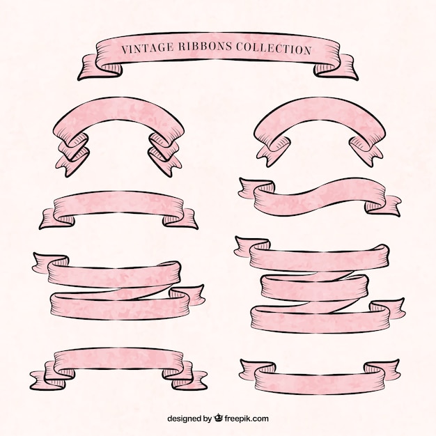 Vintage Ribbon Collection – Free Vector Templates Download