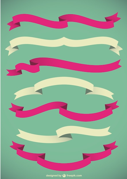 Free vector vintage ribbons set