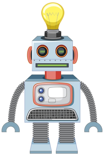 Free vector vintage robot toy on white background