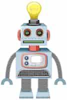 Free vector vintage robot toy on white background