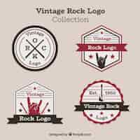 Бесплатное векторное изображение Коллекция vintage rock logo