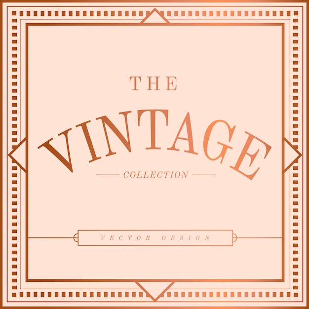 Free vector vintage rose gold art nouveau badge vector