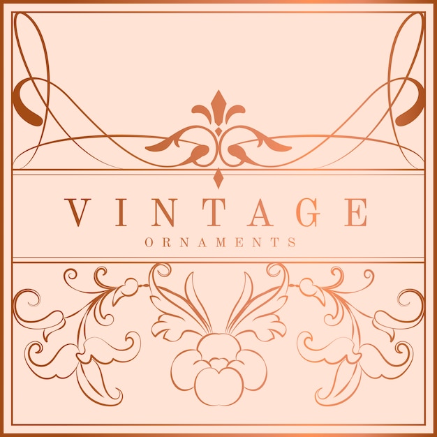 Free vector vintage rose gold art nouveau badge vector