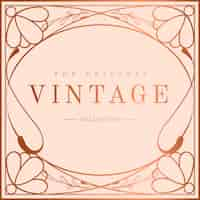 Free vector vintage rose gold art nouveau badge vector