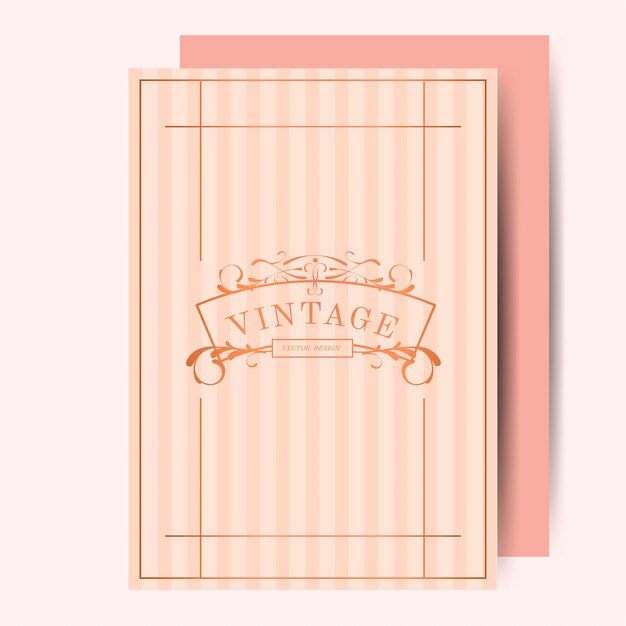 vintage rose gold art nouveau wedding invitation 