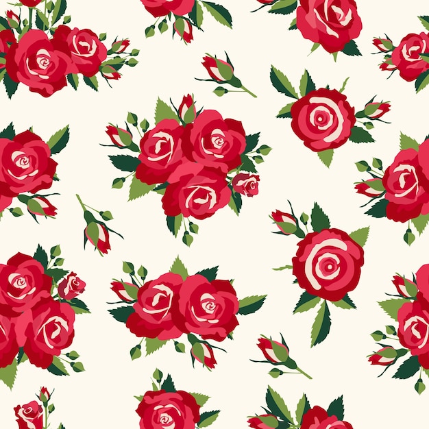 Vintage roses pattern, background in retro style for love design