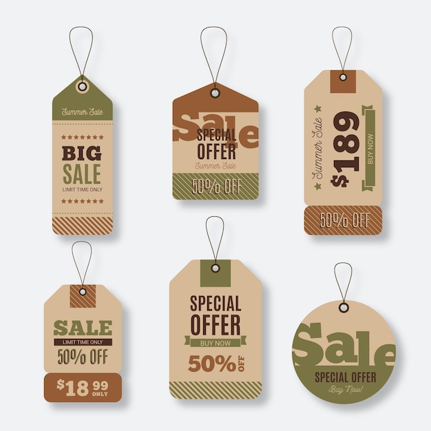 Vintage sale tag collection template