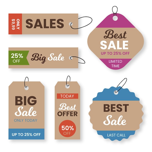 Free vector vintage sale tag collection