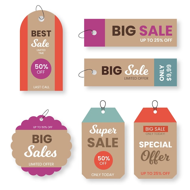 Free vector vintage sale tag collection