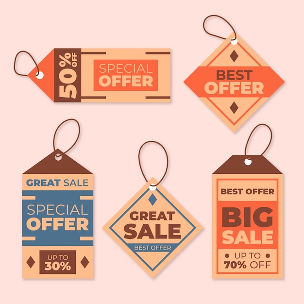 Vintage sale tags set