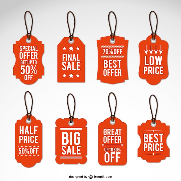 Set of pricing tags with clothes icons. Sale off flat design tags. Stock  Vector by ©kavusta 82159878