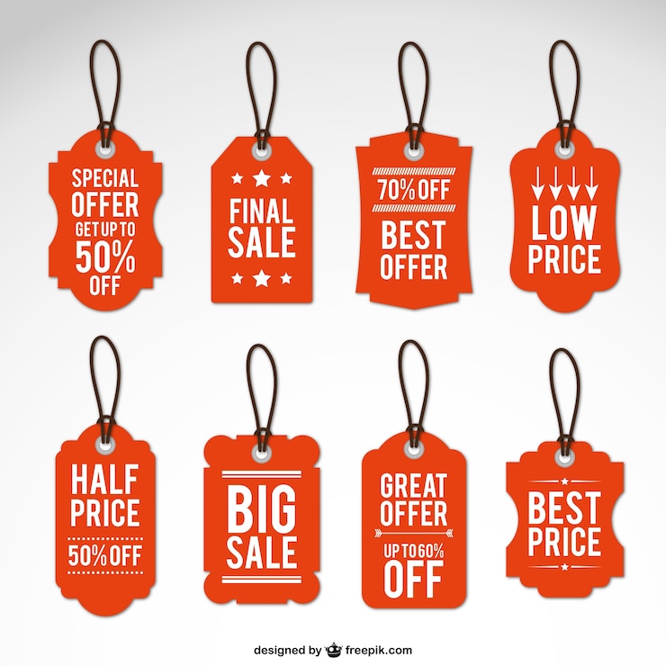 Free Vector vintage sales tags