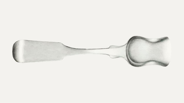 Vintage salt spoon vector illustration, remixed from the artwork by Florence Hastings